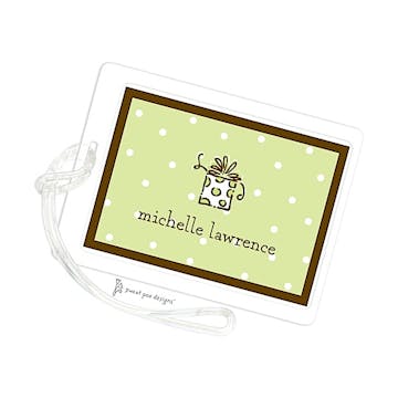 Little Dots Lime & Chocolate ID Tag