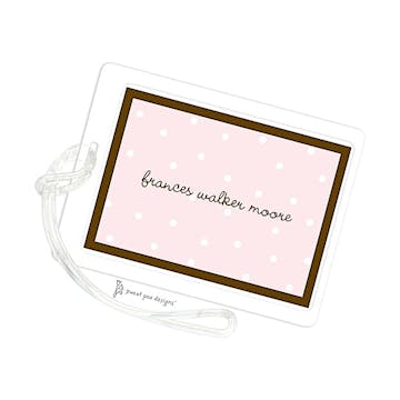 Little Dots Pink & Chocolate ID Tag