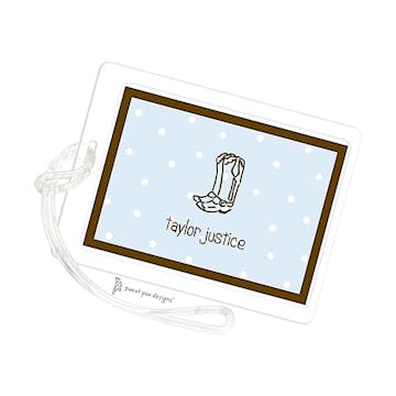 Little Dots Blue & Chocolate ID Tag