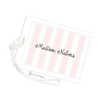 Dotted Stripes Pink & Lime ID Tag