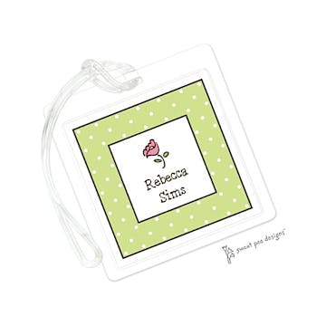 Sweet Dots Lime ID Tag