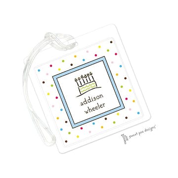 Sprinkle Dots White ID Tag