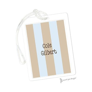 Classic Stripes Blue & Chocolate ID Tag