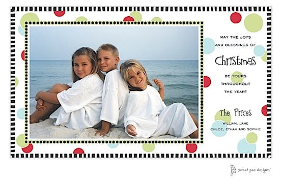 Cool Dots White Christmas Print & Apply Flat Photo Card