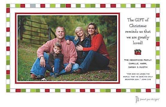 Christmas Colorblock Edge Christmas Print & Apply Flat Photo Card