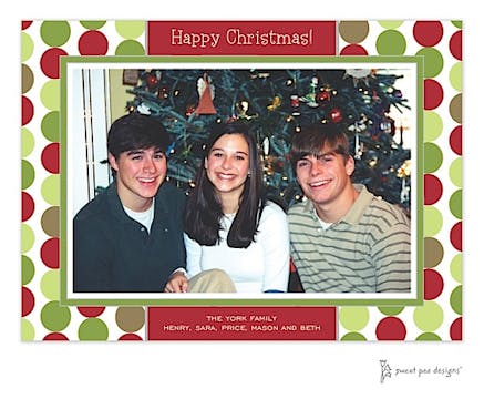Christmas Retro Dots Christmas Print & Apply Flat Photo Card
