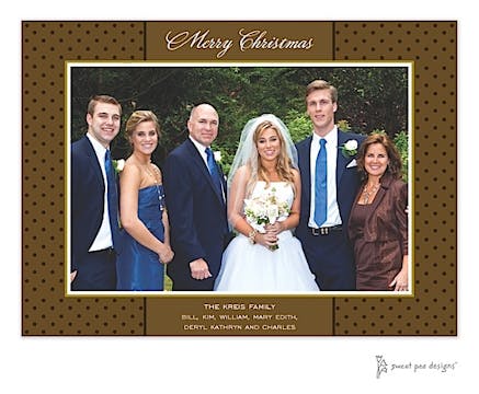 Sweet Dots Black On Chocolate Holiday Print & Apply Flat Photo Card
