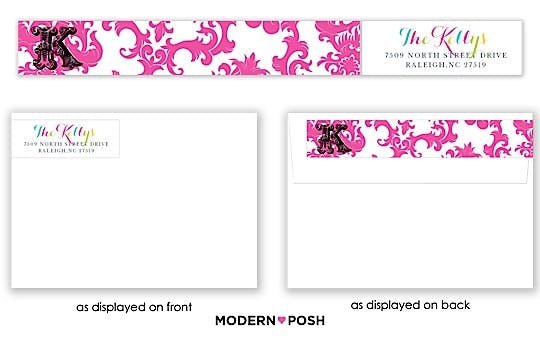 Pink Patterned Posh Wrap-Around Return Address Label