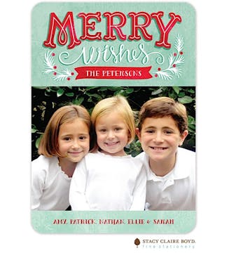 Minty Wishes Holiday Flat Photo Card