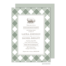 Gingham BBQ party invitations