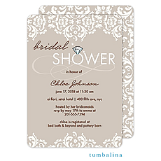 Bridal shower invitation: Damask Ivory Invitation