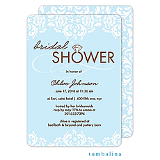 Bridal shower invitation: Damask Blue Invitation