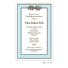Bridal shower invitation: Garland Aqua & Chocolate Invitation