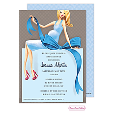 : Expecting A Big Gift (Blue/Blonde) Invitation