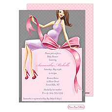 : Expecting A Big Gift (Pink/Brunette) Invitation