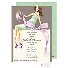 : Expecting A Big Gift (Green/Brunette) Invitation