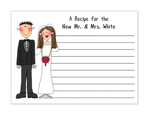 Personalized Character Wedding Recipe Card - PrintsWell